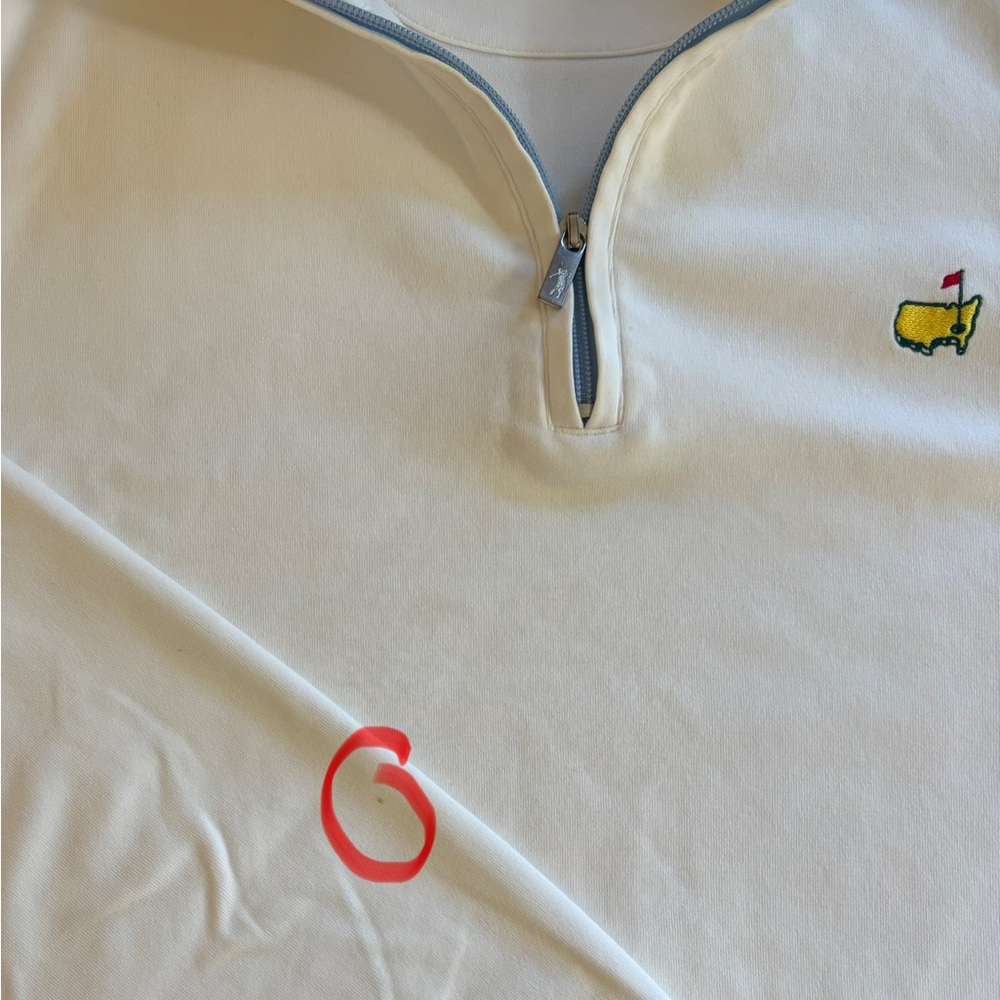 Bobby Jones White and Navy Quarter-Zip Sweater - Picture 7 of 7